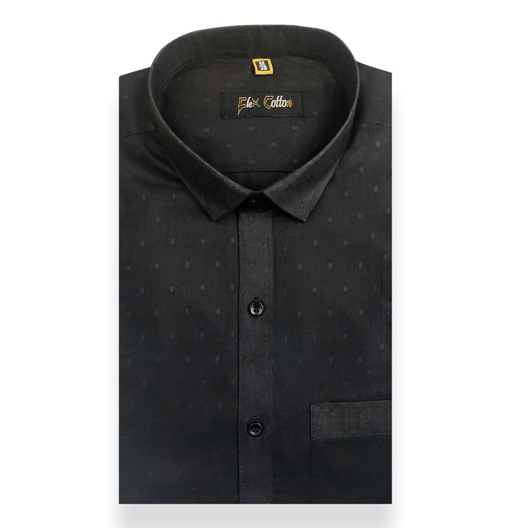 Black Color Paper Cotton Ready starch Shirt For Men - Punekar Cotton