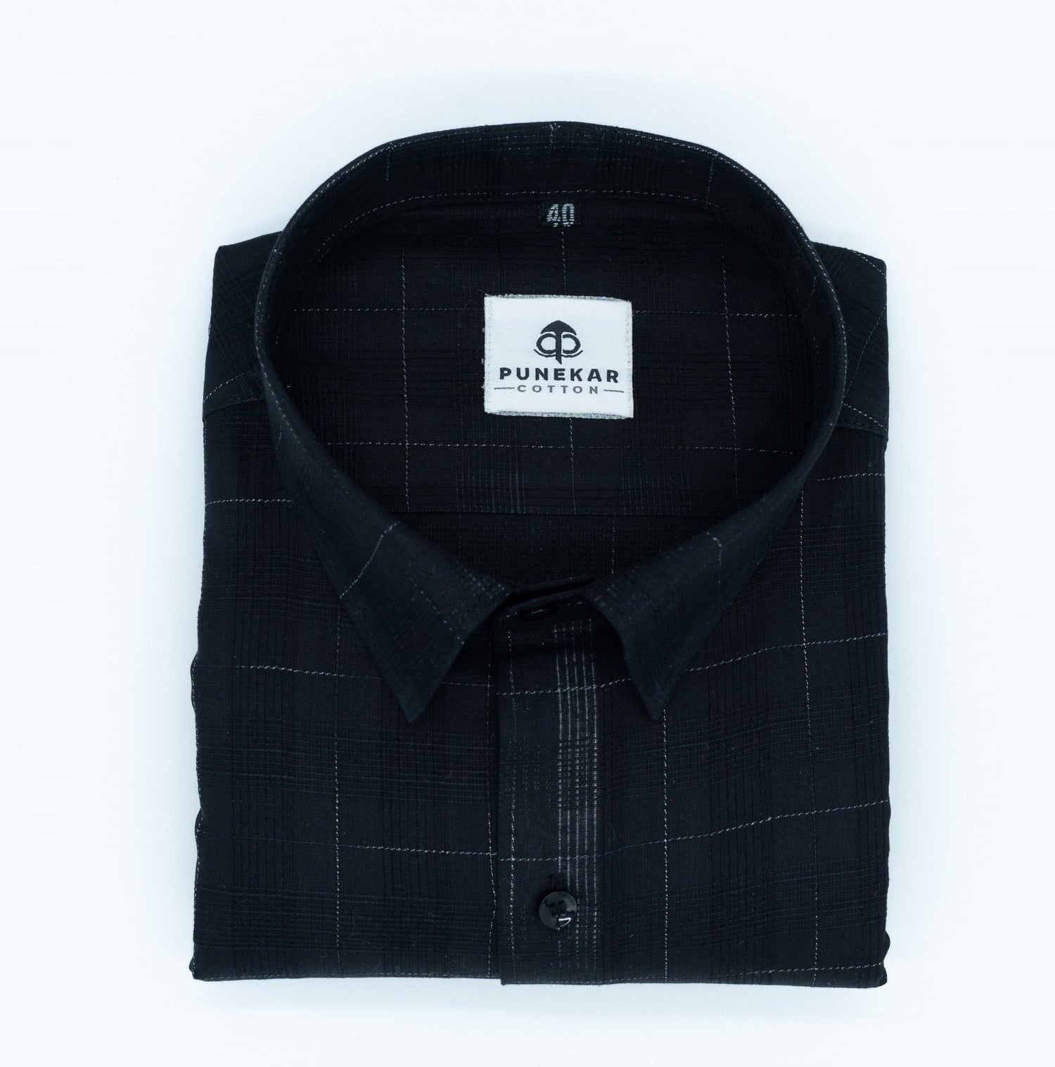 Black Color Pure Cotton Shirts For Men - Punekar Cotton