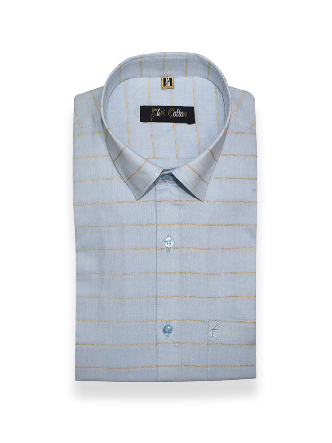 Blue Color 3D Lining Cotton Shirts For Men&