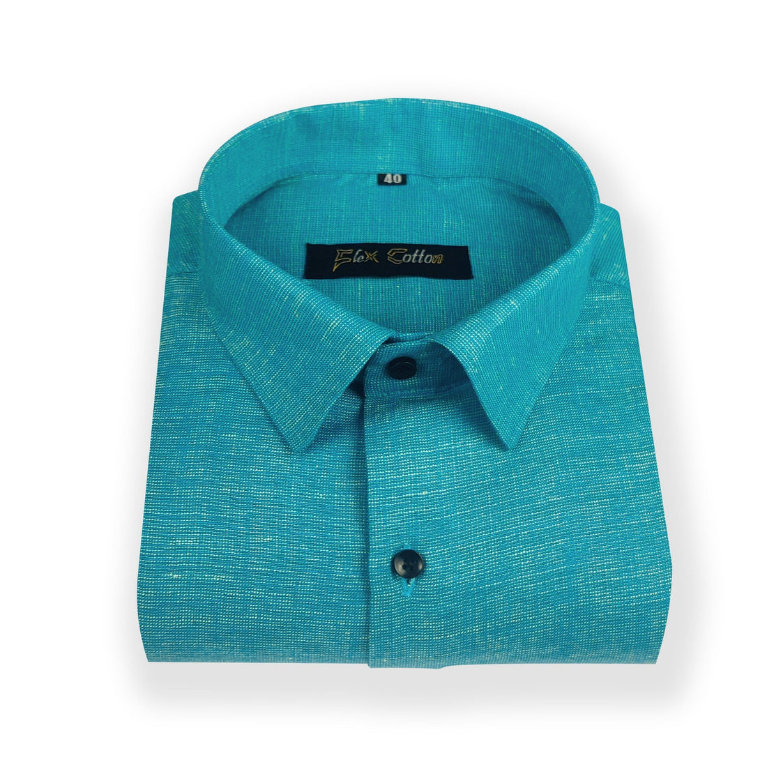 Blue Color Dual Tone Matty Cotton Shirt For Men&
