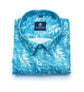 Blue Color Leaf printed Shirt For Men - Punekar Cotton