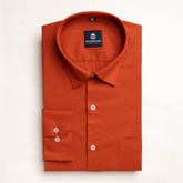 Burnt Orange Color Solid Pure Cotton For Men - Punekar Cotton
