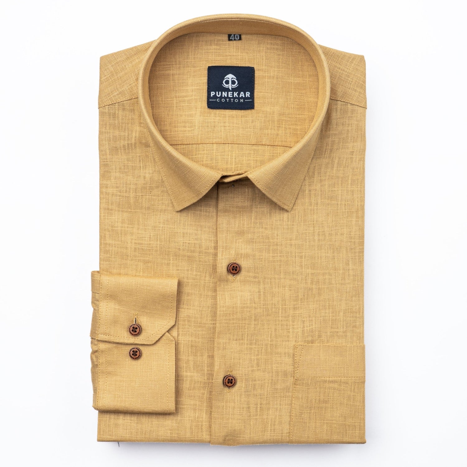 Font Color Linen Formal Shirts For Men - Punekar Cotton