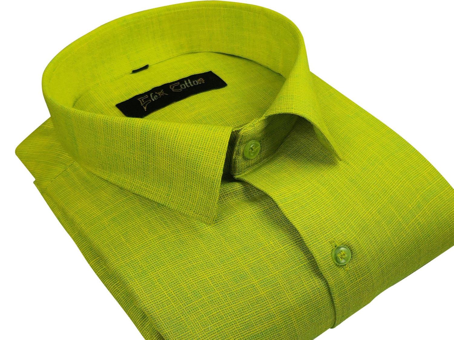 Green Color Dual Tone Matty Cotton Shirt For Men&