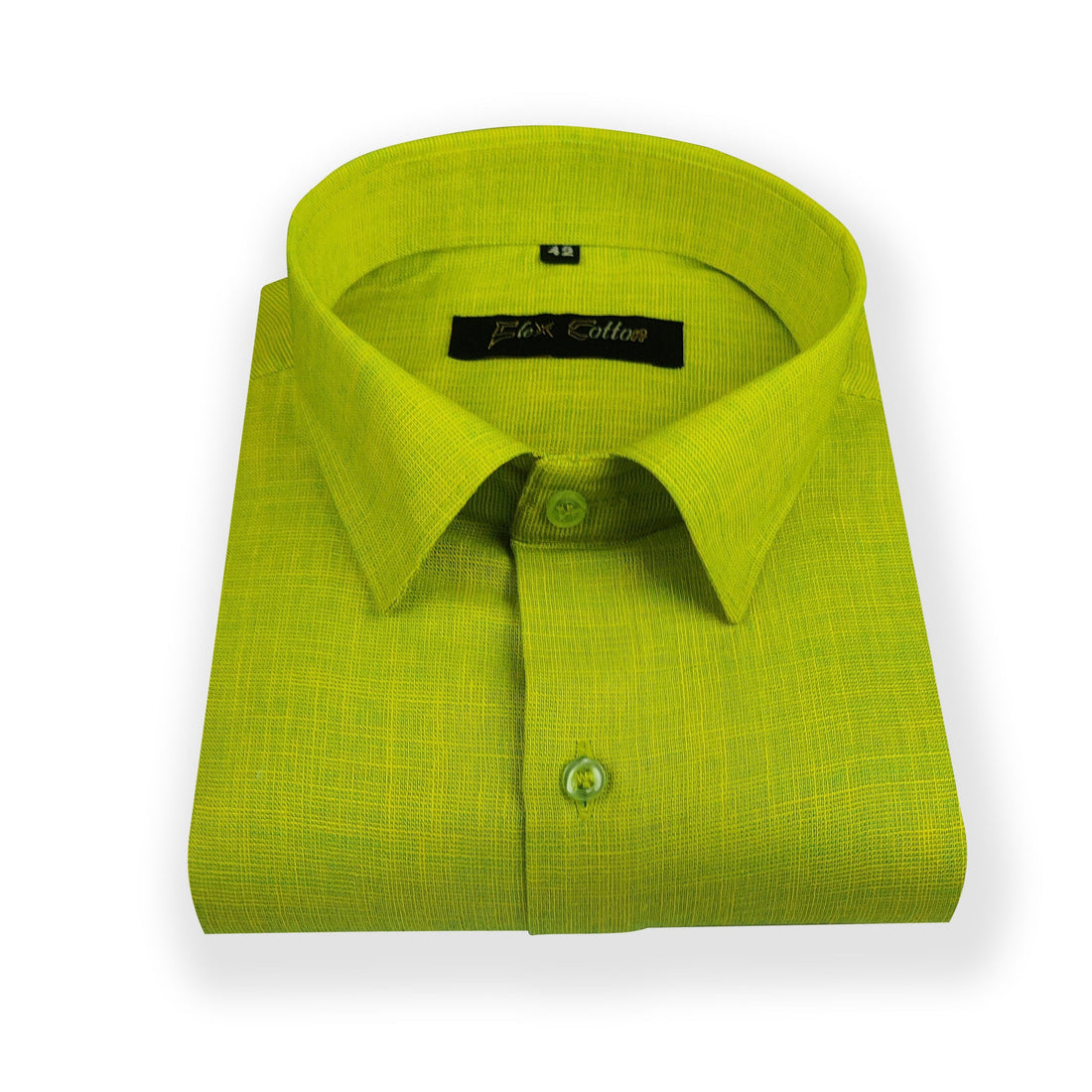 Green Color Dual Tone Matty Cotton Shirt For Men&