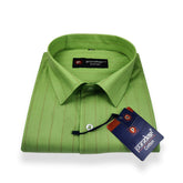 Green Color Lining Pure Cotton Shirt For Men - Punekar Cotton
