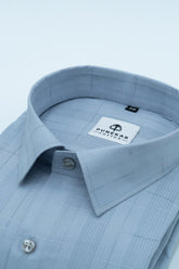 Grey Color Pure Cotton Shirts For Men - Punekar Cotton