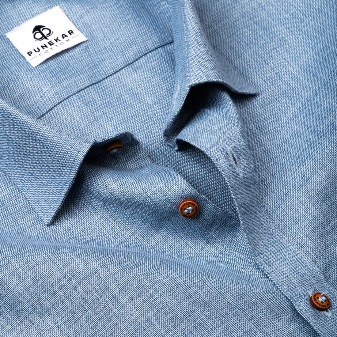 Light Blue Color Blended Linen Shirt For Men&