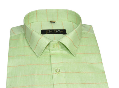 Light Green Color 3D Lining Cotton Shirts For Men&