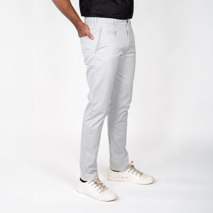 Light Grey Color Cotton Trouser Pants for Men - Punekar Cotton