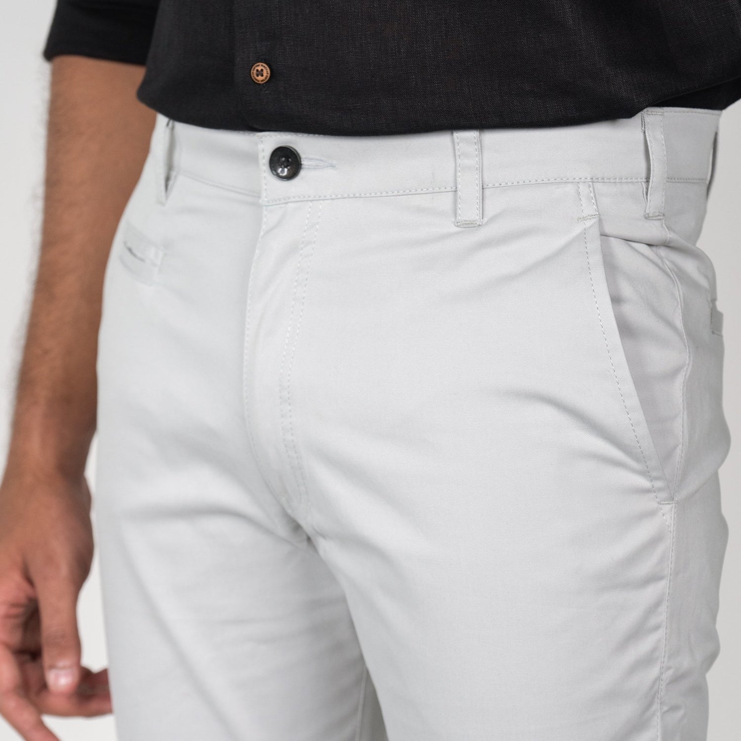 Light Grey Color Cotton Trouser Pants for Men - Punekar Cotton