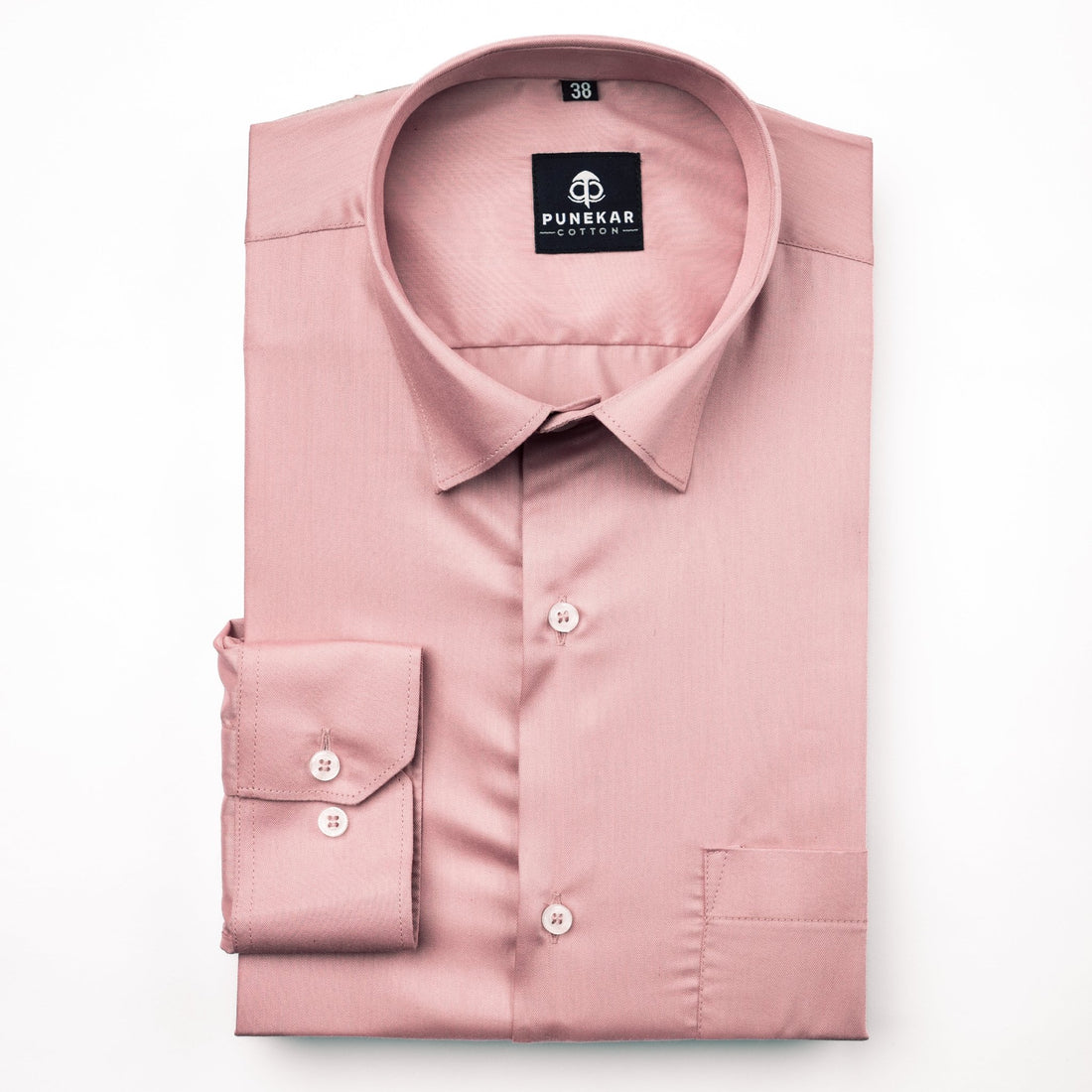 Light Pink Soft Satin Cotton Shirt For Men - Punekar Cotton