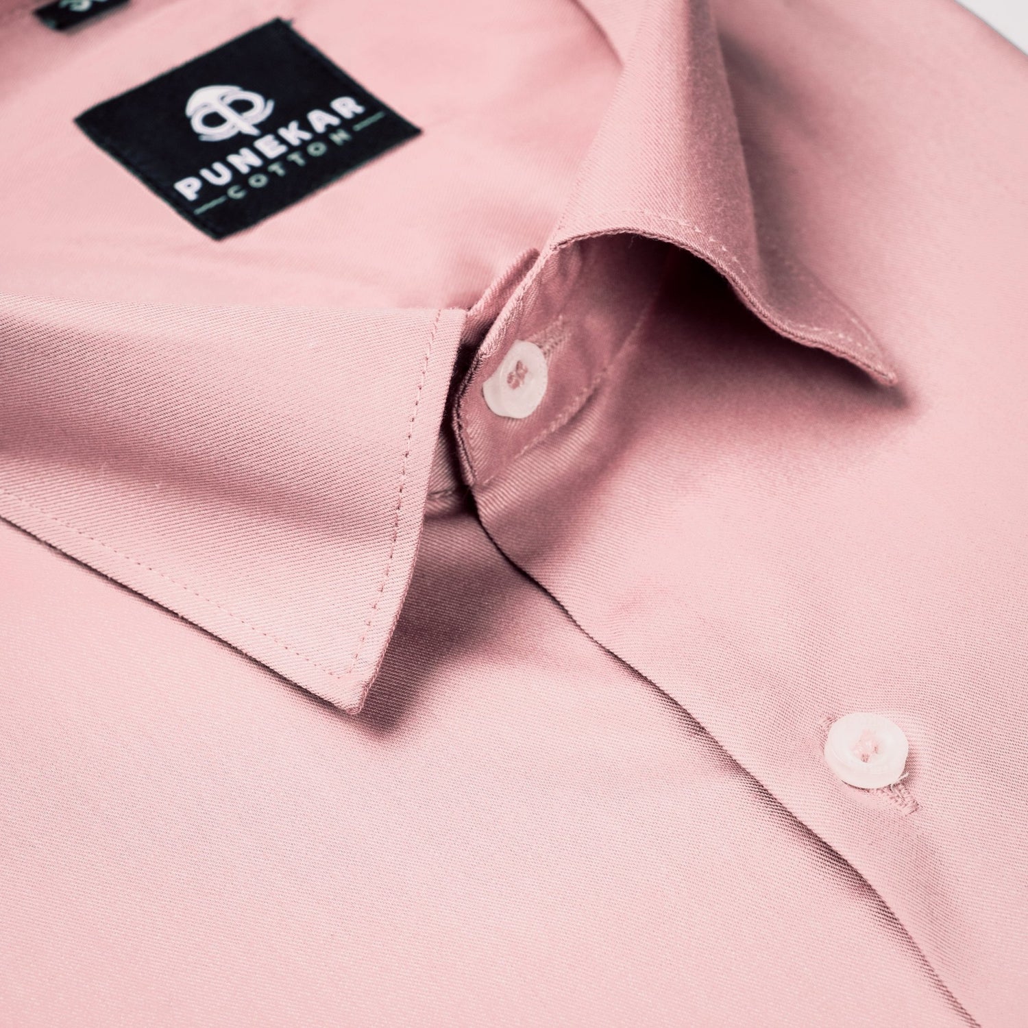 Light Pink Soft Satin Cotton Shirt For Men - Punekar Cotton