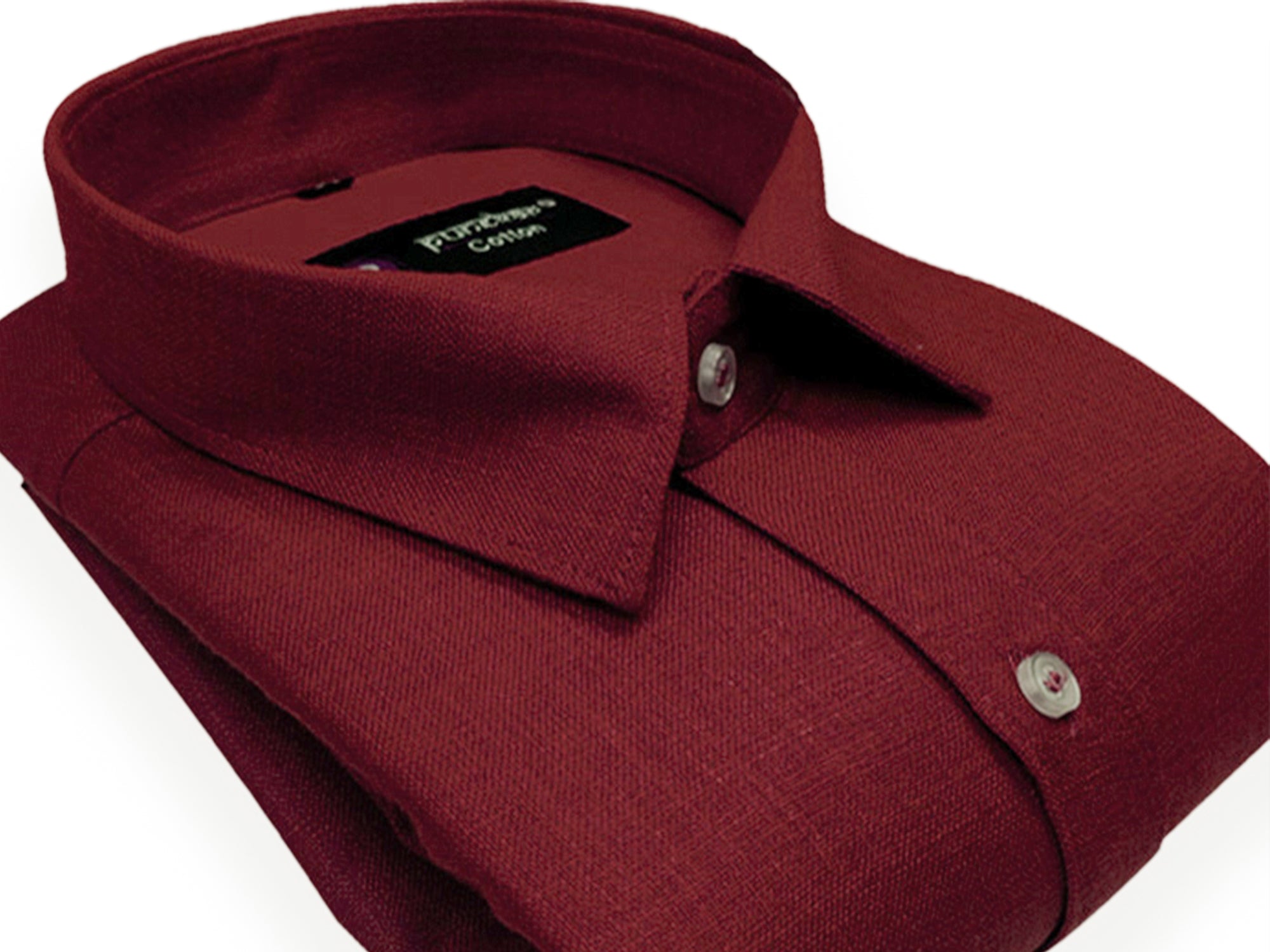 Maroon Color Blended Linen Shirt For Men&