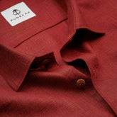Maroon Color Blended Linen Shirt For Men's - Punekar Cotton