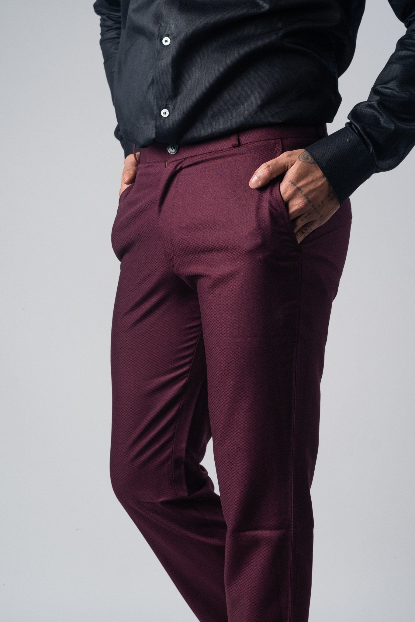 Maroon Color Formal Cotton Pant for Men - Punekar Cotton