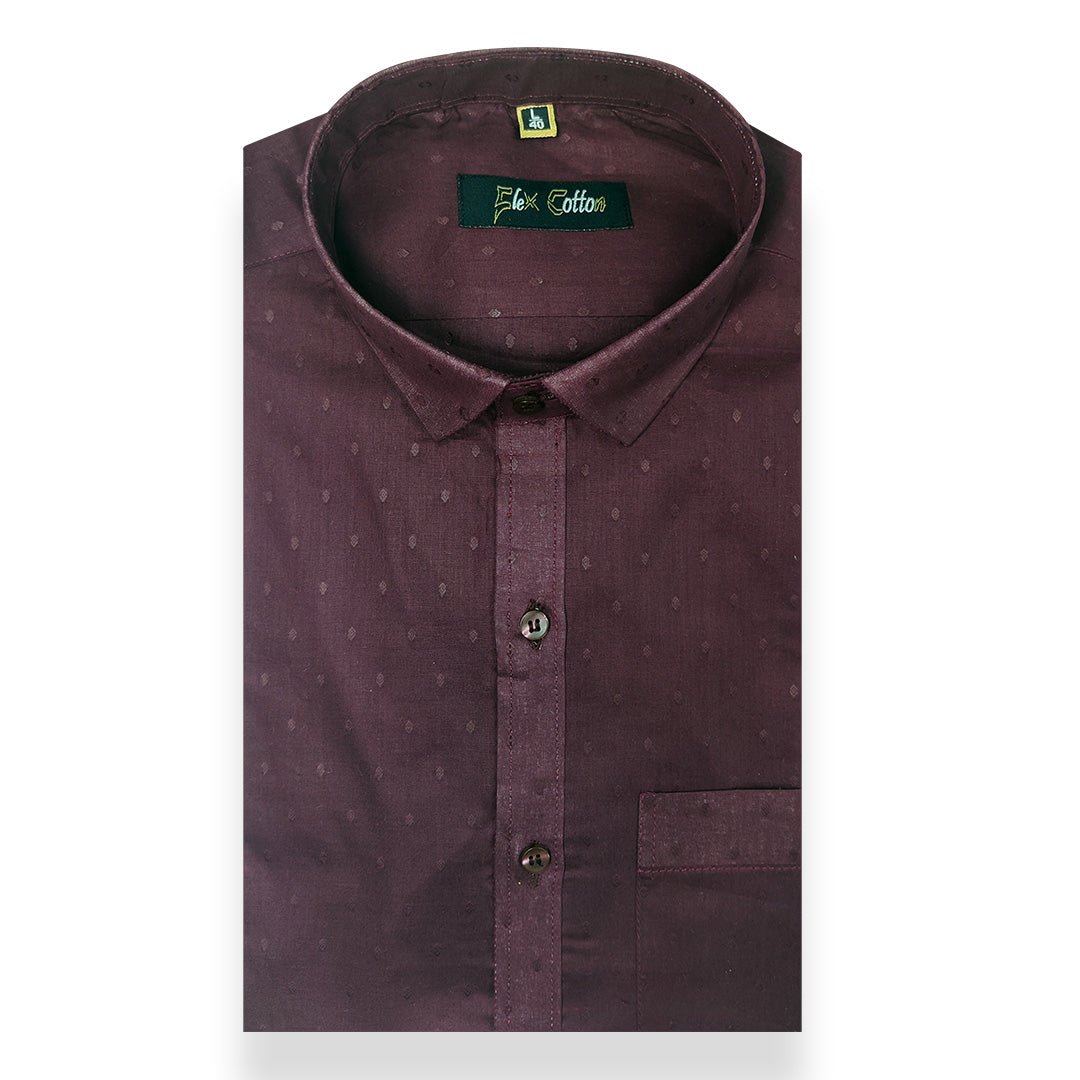 Maroon Color Paper Cotton Ready starch Shirt For Men - Punekar Cotton