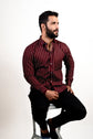 Maroon Color Pure Cotton Lining Shirt For Men - Punekar Cotton
