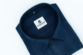 Navy Blue Color Pure Cotton Shirts For Men - Punekar Cotton