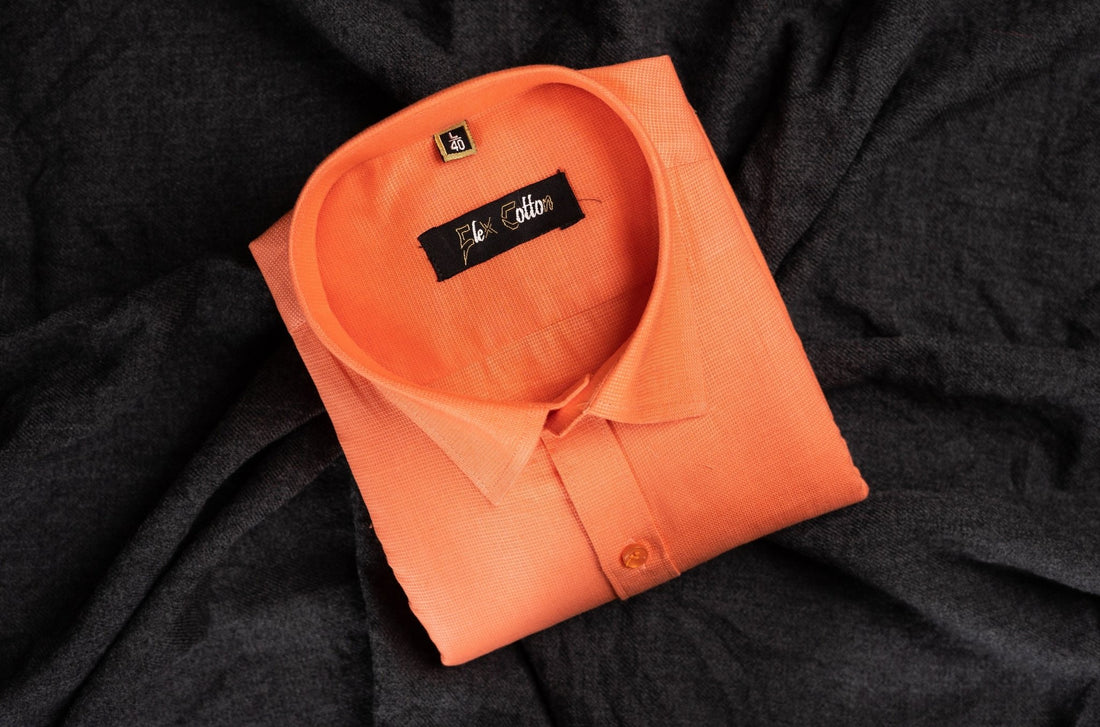 Orange Color Casa View Linen Shirt For Men&