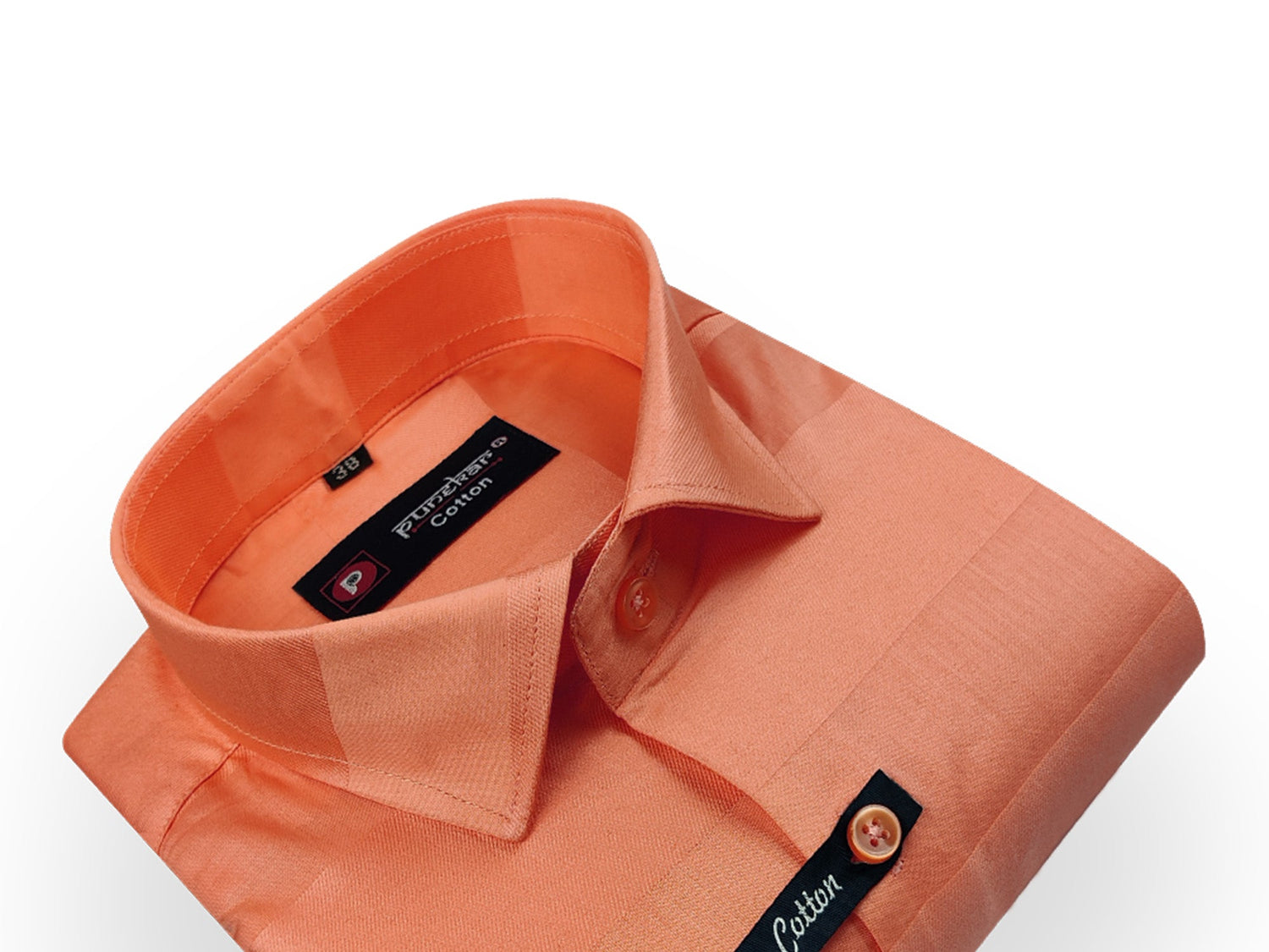 Orange Color Pure Cotton Wide Stripes Shirt For Men - Punekar Cotton