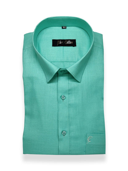Peacock Green Color Casa Linen Shirt For Men&