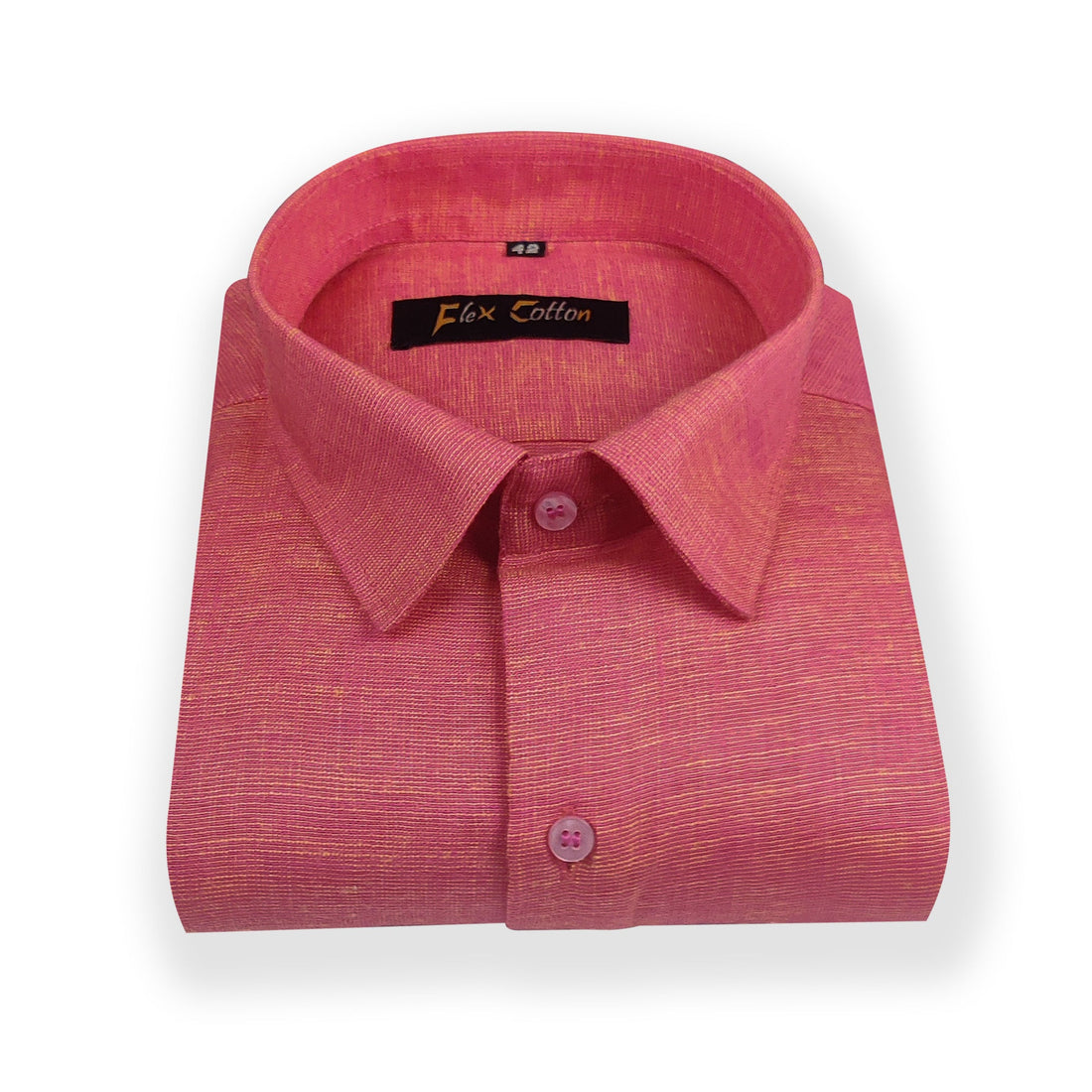 Pink Color Dual Tone Matty Cotton Shirt For Men&