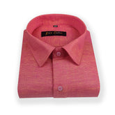 Pink Color Dual Tone Matty Cotton Shirt For Men's - Punekar Cotton