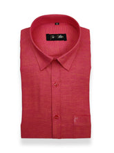 Pink Color Dual Tone Matty Cotton Shirt For Men's - Punekar Cotton
