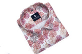 Pink Color Leaf printed Shirt For Men - Punekar Cotton