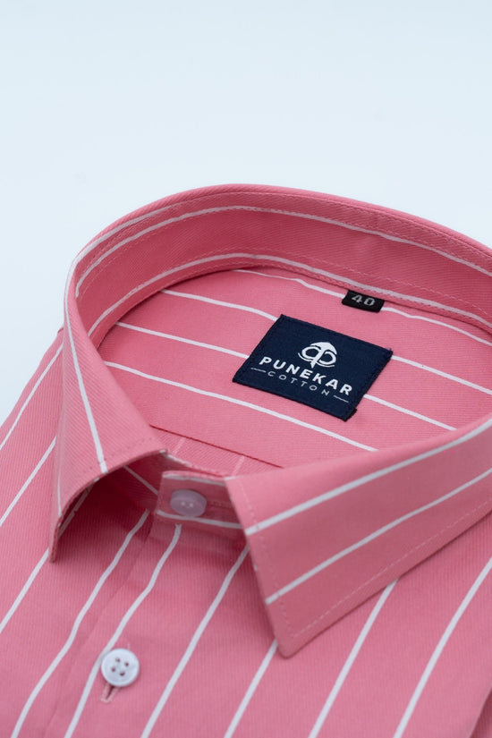Pink Color Pure Cotton Lining Shirt For Men - Punekar Cotton