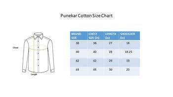Punekar Cotton Blue Color Printed Pure Cotton Handmade Formal Shirt for Men&