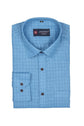 Punekar Cotton Light Blue Color Check Criss Cross Woven Cotton Shirt for Men's. - Punekar Cotton