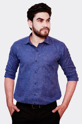 Punekar Cotton Men's Formal Handmade Dark Blue Color Shirt for Men's. - Punekar Cotton
