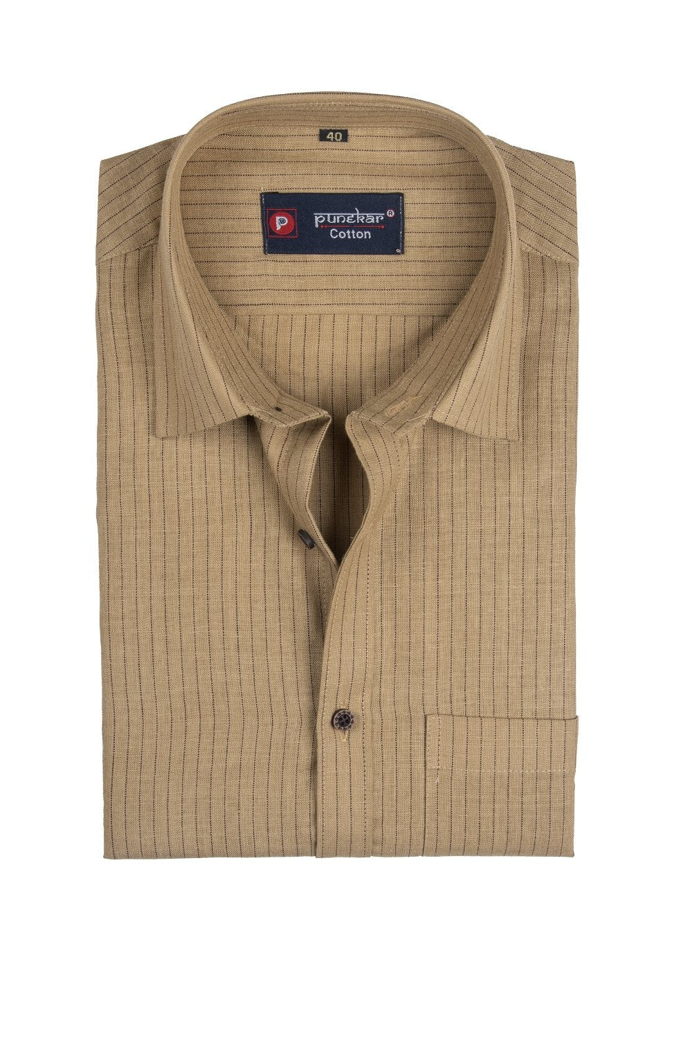 Punekar Cotton Multi Color Linning Criss Cross Woven Cotton Shirt for Men&