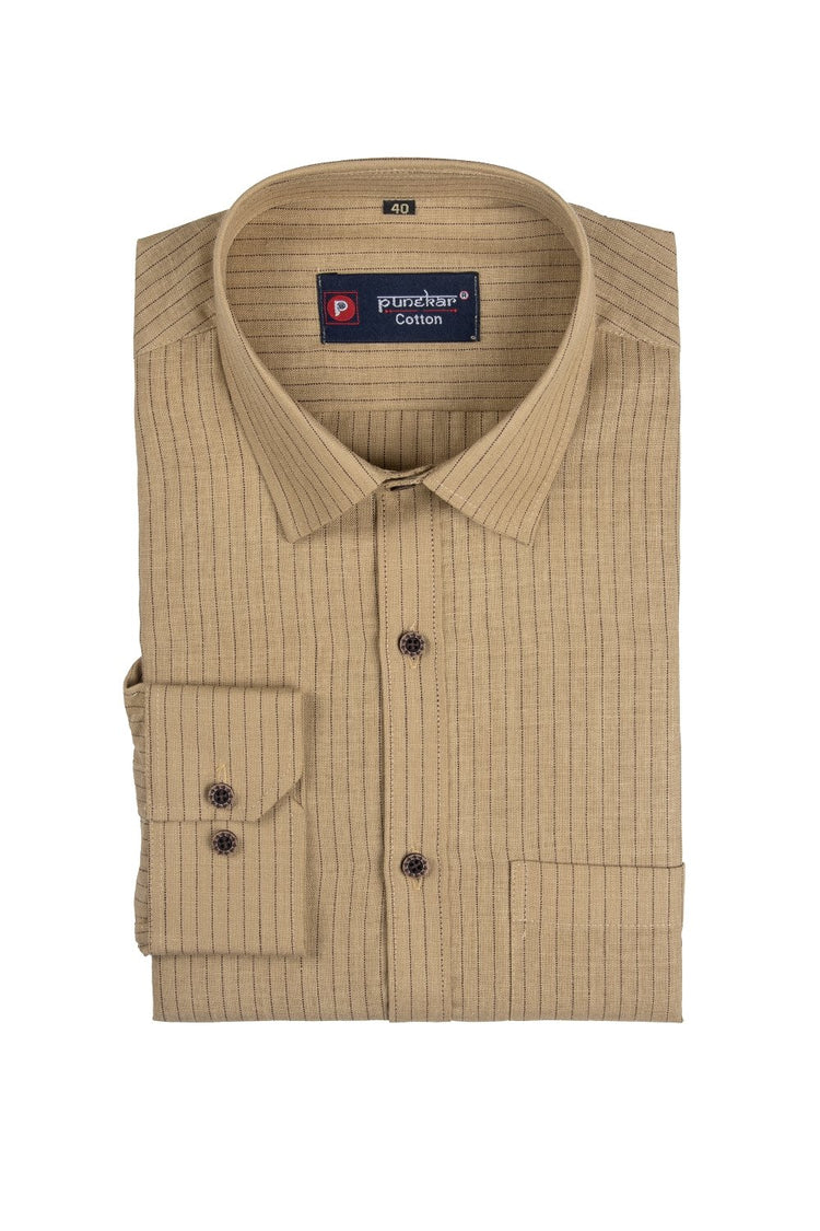 Punekar Cotton Multi Color Linning Criss Cross Woven Cotton Shirt for Men's. - Punekar Cotton