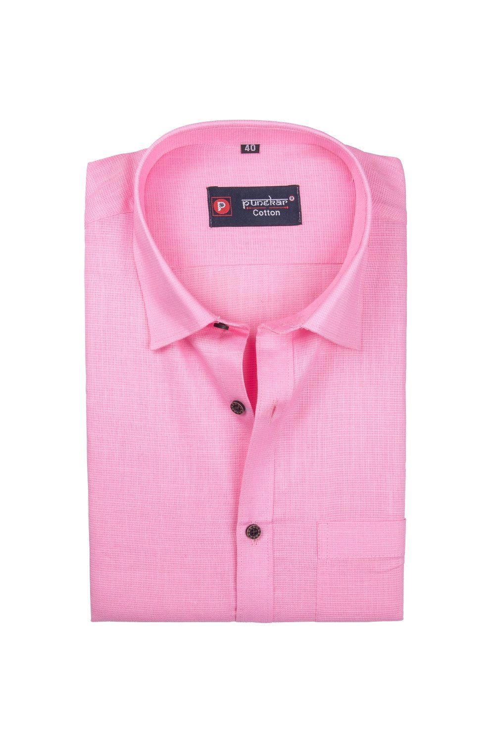 Punekar Cotton Pink Color Silky Linen Cotton Shirt for Men&