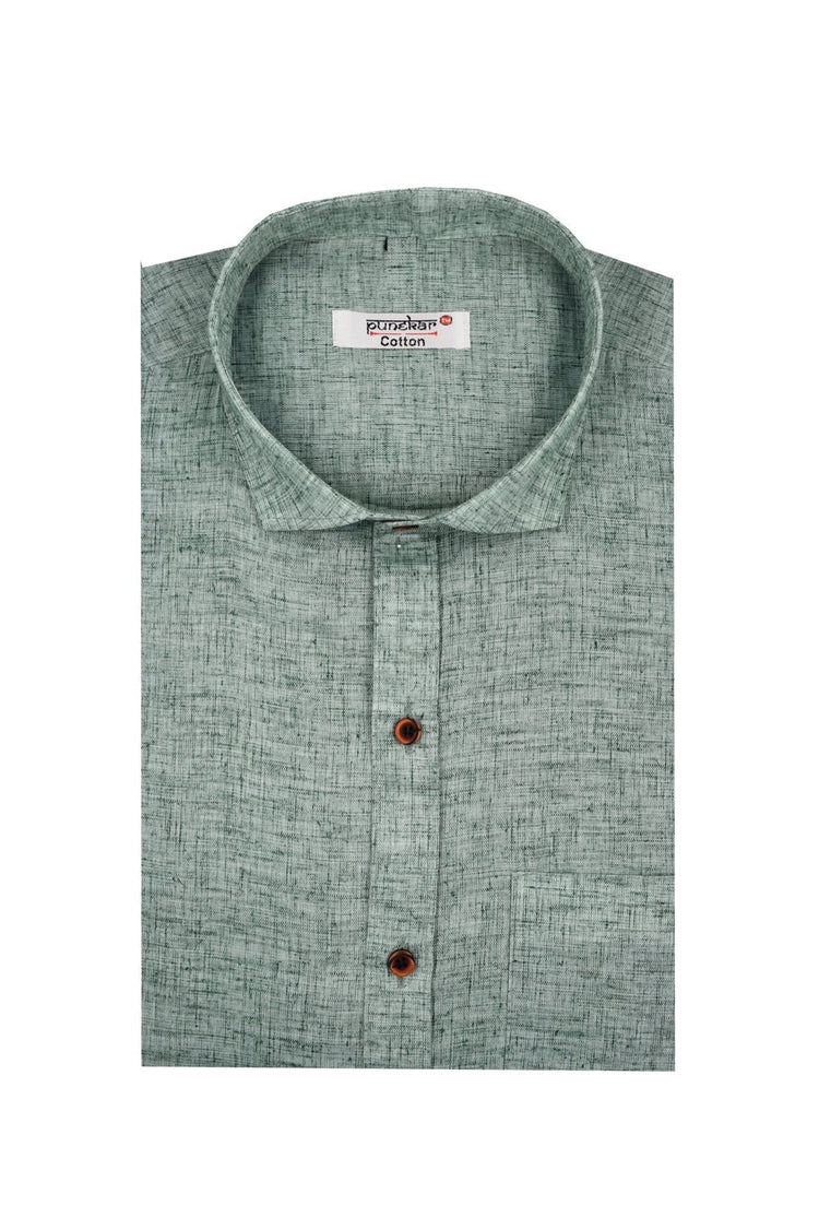 Punekar Cotton Slaty Color Pure Cotton Handmade Formal Shirt for Men's. - Punekar Cotton