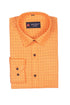 Punekar Cotton Tenn Orange Color Check Criss Cross Woven Cotton Shirt for Men&