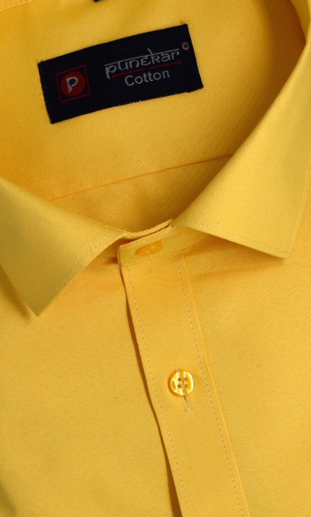 Punekar Cotton yellow Color Rich Cotton Formal Shirt For Men&