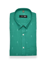 Rama Green Color Cotton Butta Shirts For Men's - Punekar Cotton