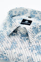 Sky Blue Color Floral Lining Printed Shirt For Men - Punekar Cotton