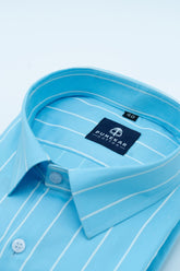 Sky Blue Color Pure Cotton Lining Shirt For Men - Punekar Cotton