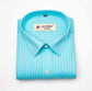 Sky Blue Color vertical Cotton stripe Shirt For Men - Punekar Cotton