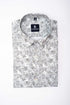 White Black Color Leaf Printed Shirt For Men - Punekar Cotton