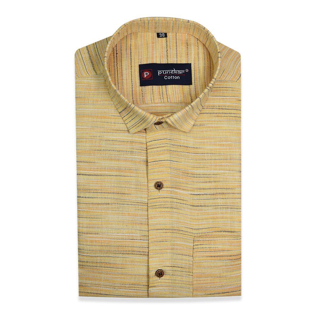 Yellow Color Handmade Shirt For Men&